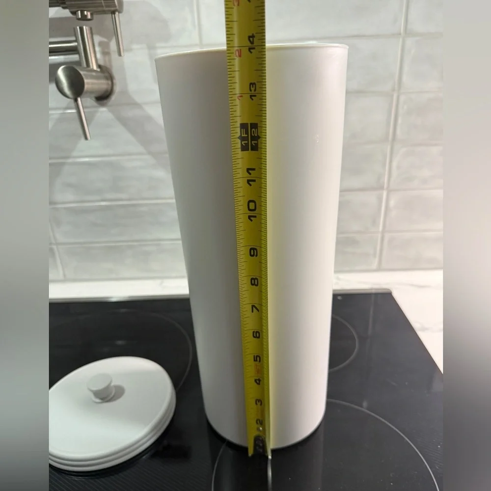 14 inch tall plastic storage container light gray